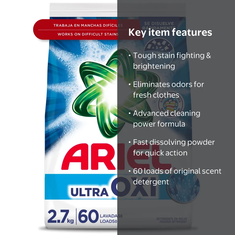 【お得セット】アリックス（ARIX）サプリメント Ariel Laundry Detergent Powder, Ultra Oxi, Original Scent, 2.7 kg