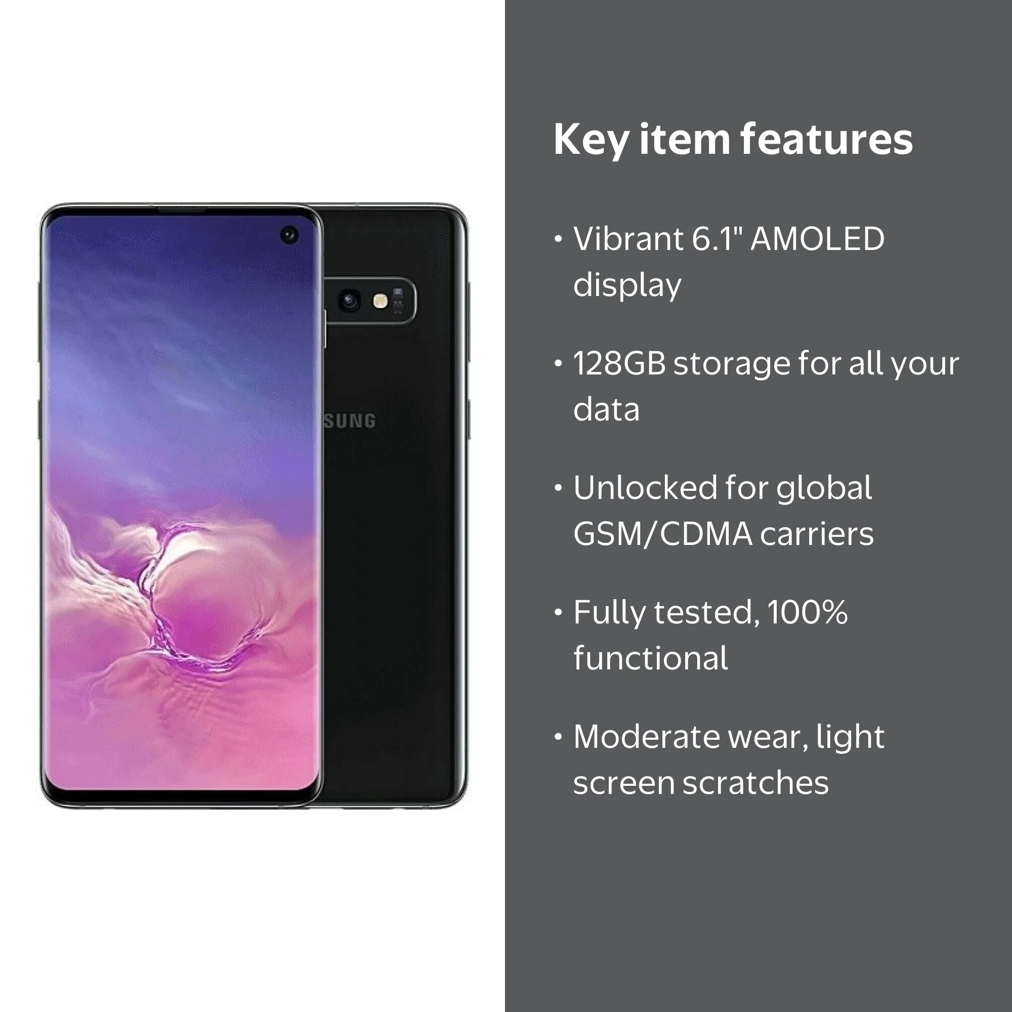 Samsung Galaxy S10 128GB SM-G973U1 Fully GSM Unlocked - Good