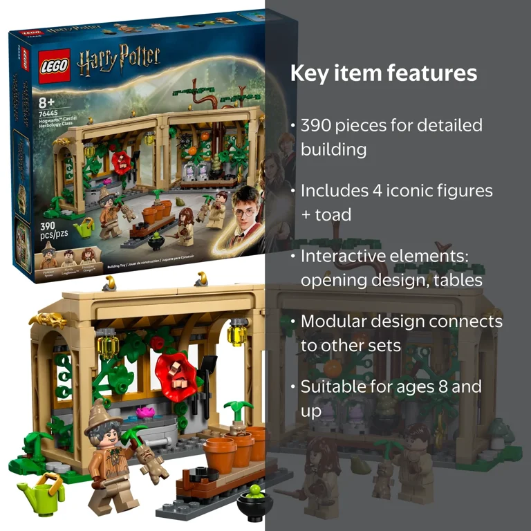 LEGO, Harry Potter Hogwarts Castle Herbology Class 76445 Kids Toy