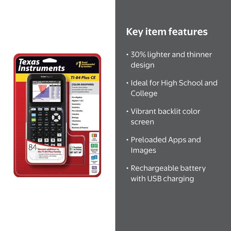 その他 Texas Instruments TI-84 Plus CE Texas Instruments, Graphing Calculator, TI-84 Plus CE, Black