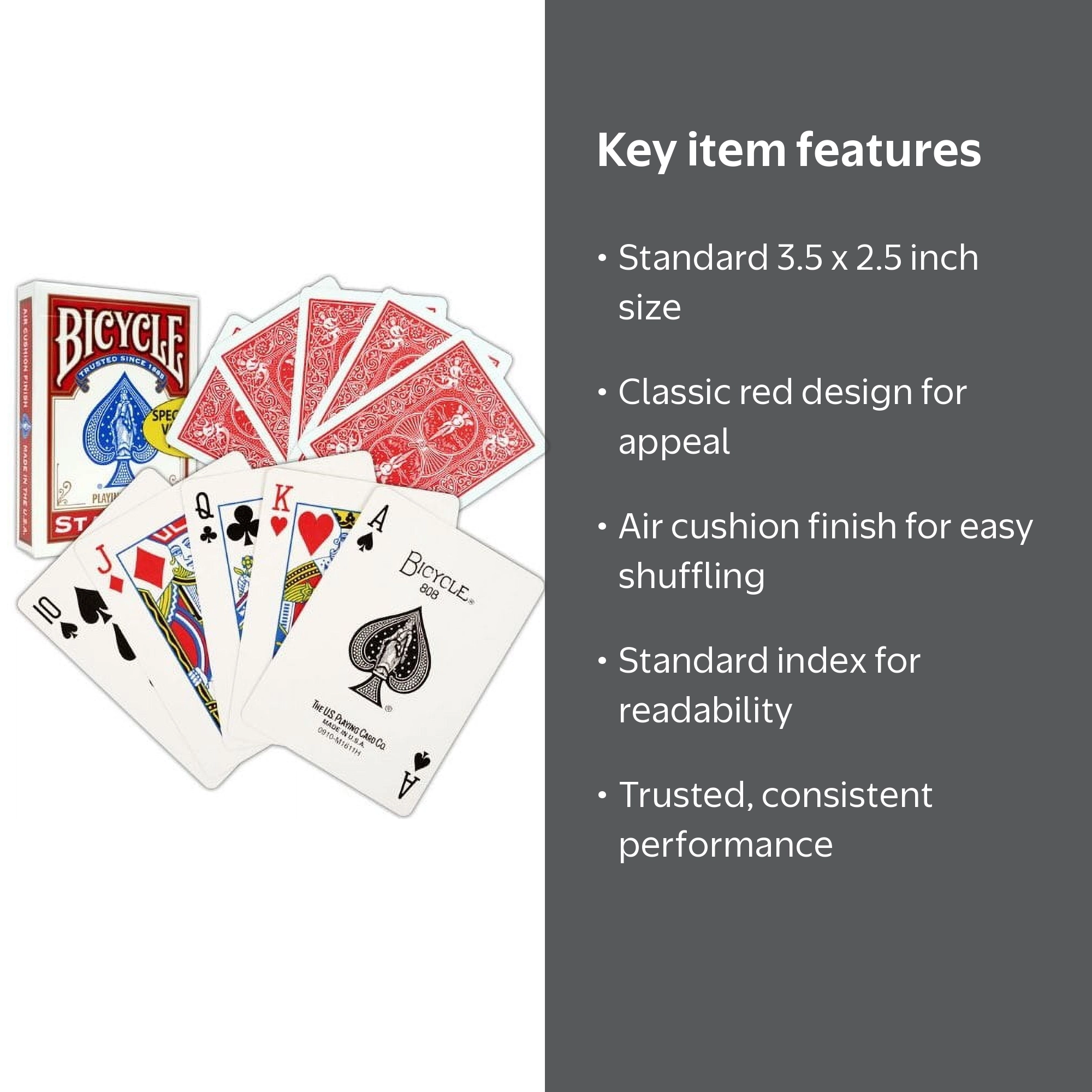 Trademark Bicycle Standard Index Playing Cards (Red) - Walmart.com