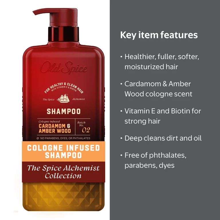 Old Spice Mens Shampoo, Cardamom & Amber Wood, 20 fl oz - Walmart.com