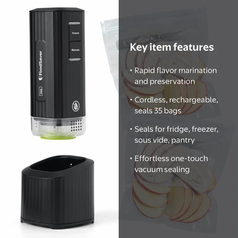 FoodSaver Mini Handheld Vacuum Sealer, Marinate Setting, Cordless