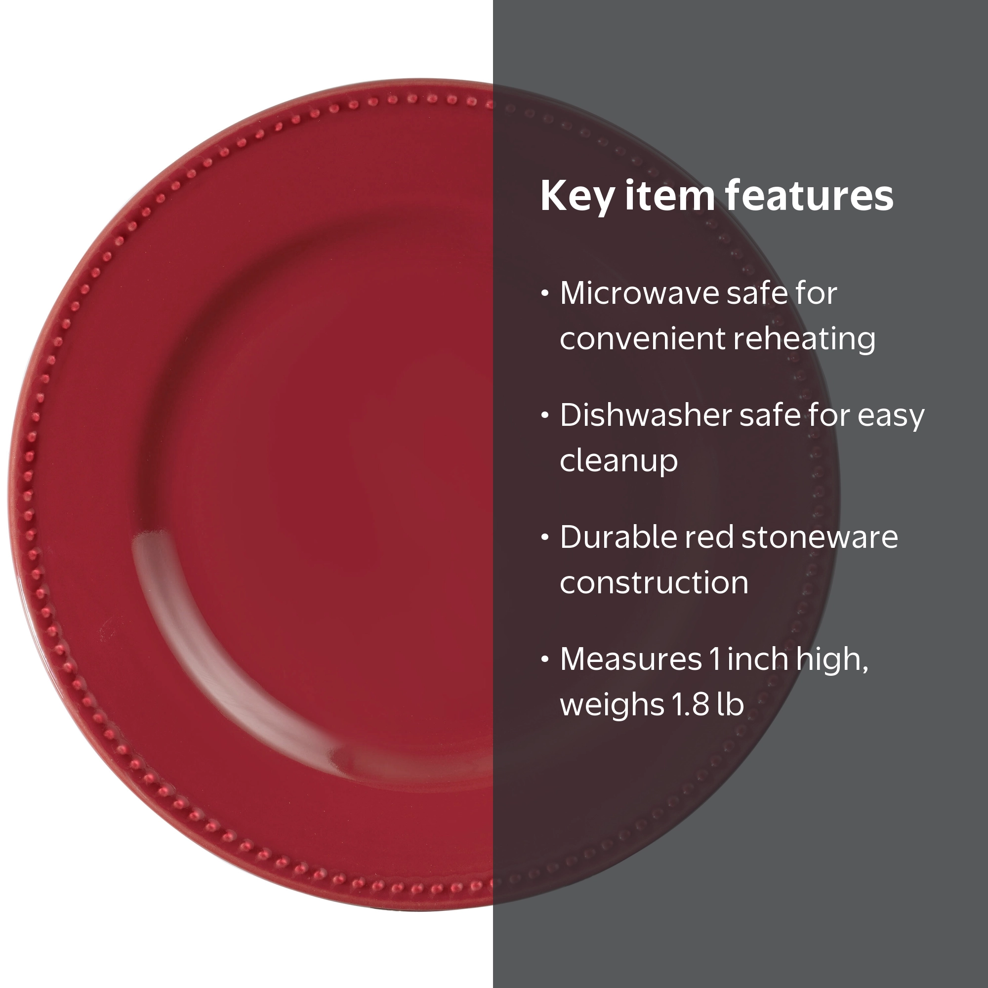 Mainstays Brynn Red Stoneware Dinner Plate, 10.39 in - Walmart.com