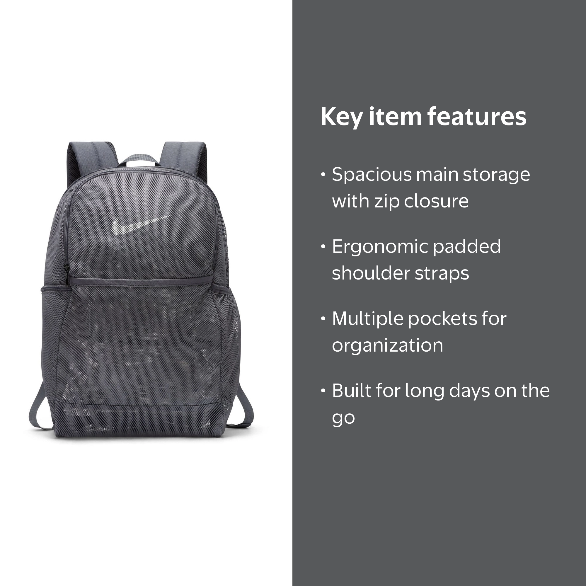 nike brasilia 6 mesh backpack aqua weave construction offers airy ventilation Nike Brasilia Mesh Training Backpack