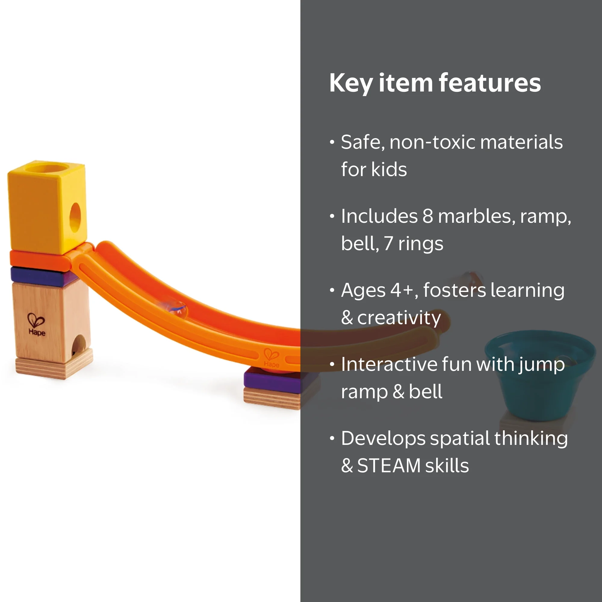Hape: Quadrilla: Mega Skatepark - Wooden Toy Accessory, 8 Blocks