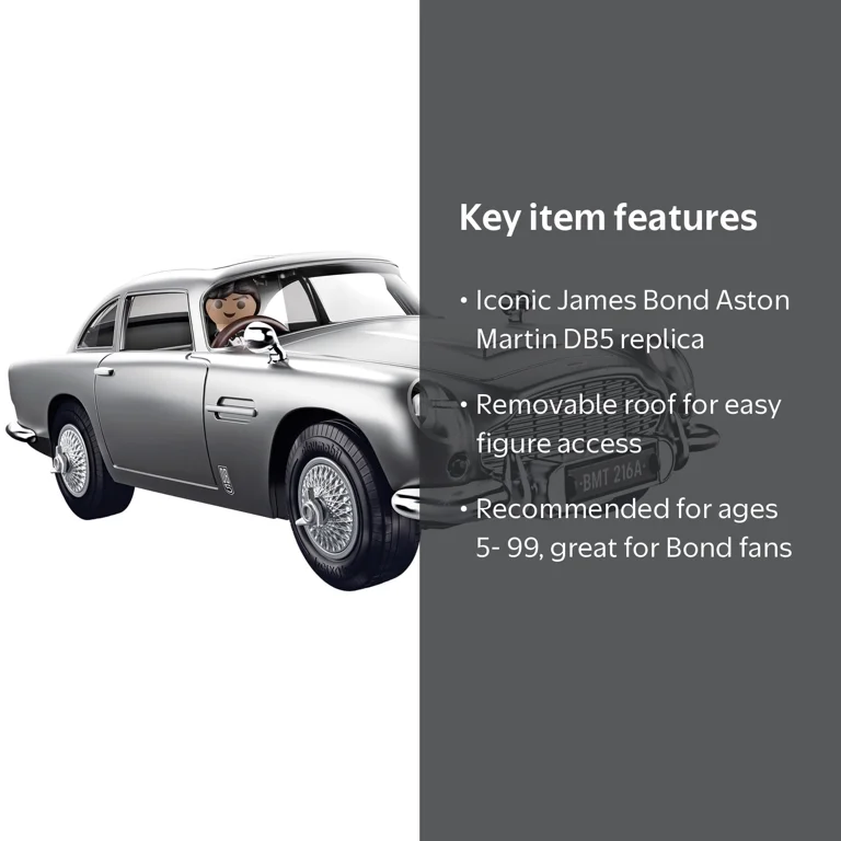 PLAYMOBIL, James Bond Aston Martin DB-5 Goldfinger Spy Car Playset