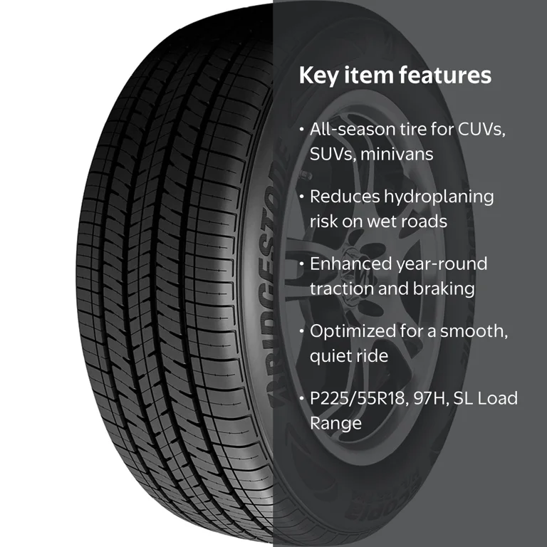 Bridgestone, Passenger Tire, P225/55R18 97H, All Season - Walmart.com
