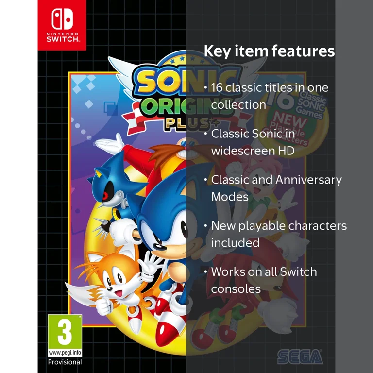 SEGA, Sonic Origins Plus, Nintendo Switch, Physical Edition