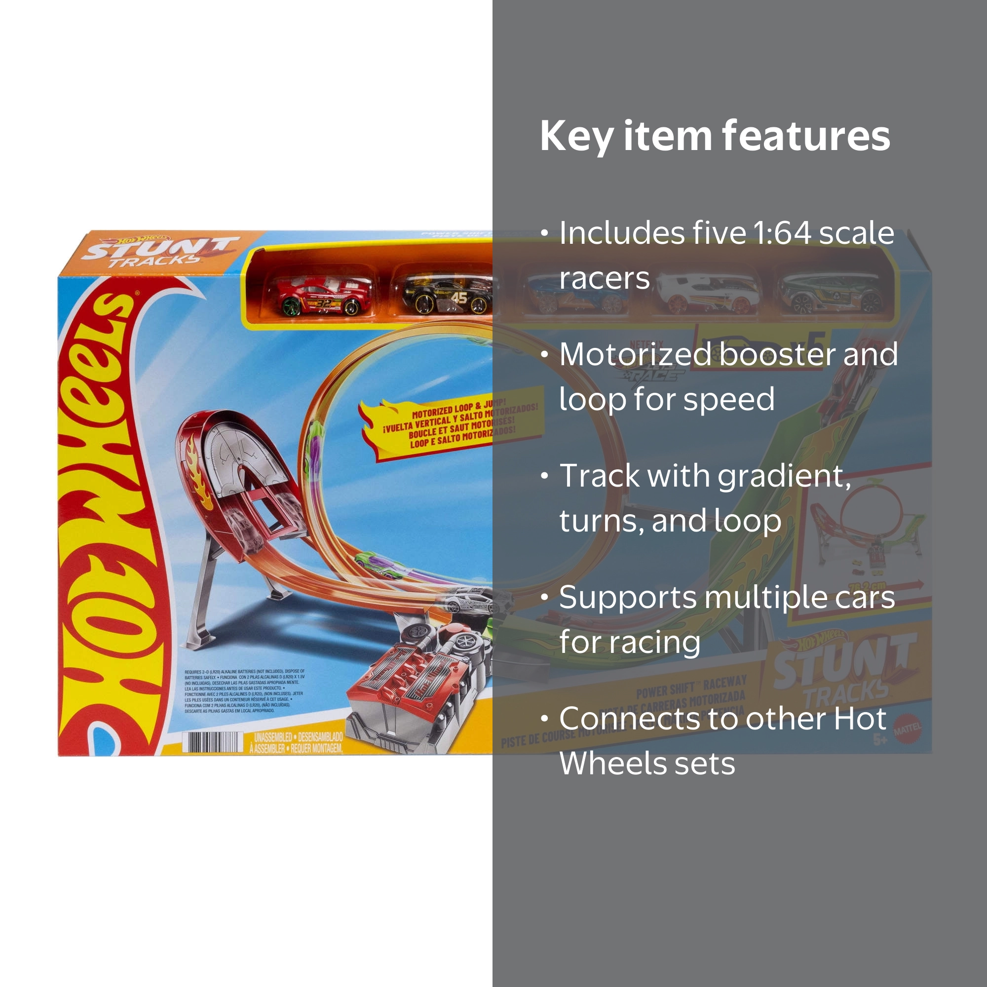 Hot Wheels Action Power Shift Motorized Raceway Track Playset with