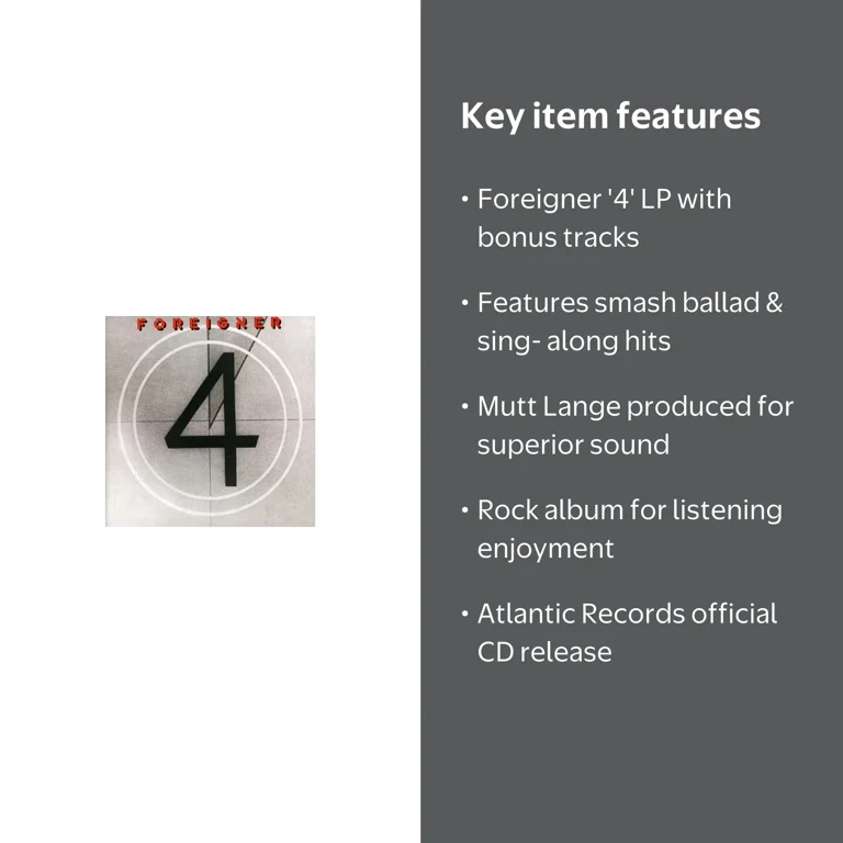 Atlantic, CD, Foreigner - 4, Music & Performance - Complete LP