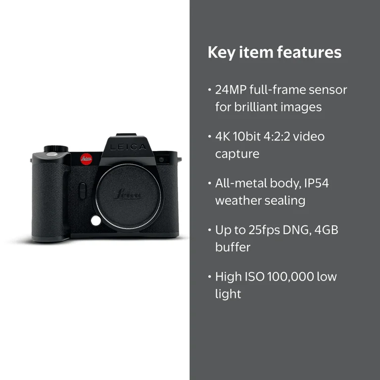 Leica SL2 Digital Camera for Photography and Video (Body Only