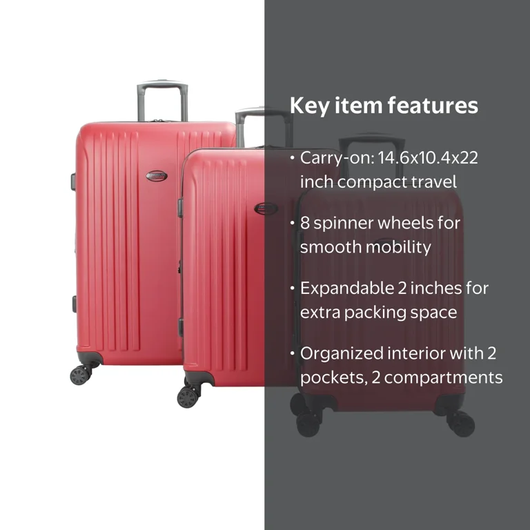 American Flyer Moraga 3-Piece Hardside Spinner Luggage Set in Red