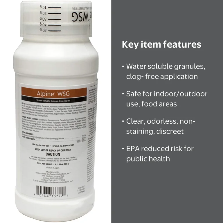 BASF Alpine WSG 500g Insecticide - Kills Ants, Cockroaches, and
