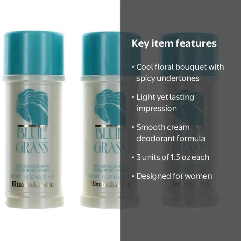 Elizabeth Arden, Deodorant Cream, 3x1.5 oz, Blue Grass - Walmart.com