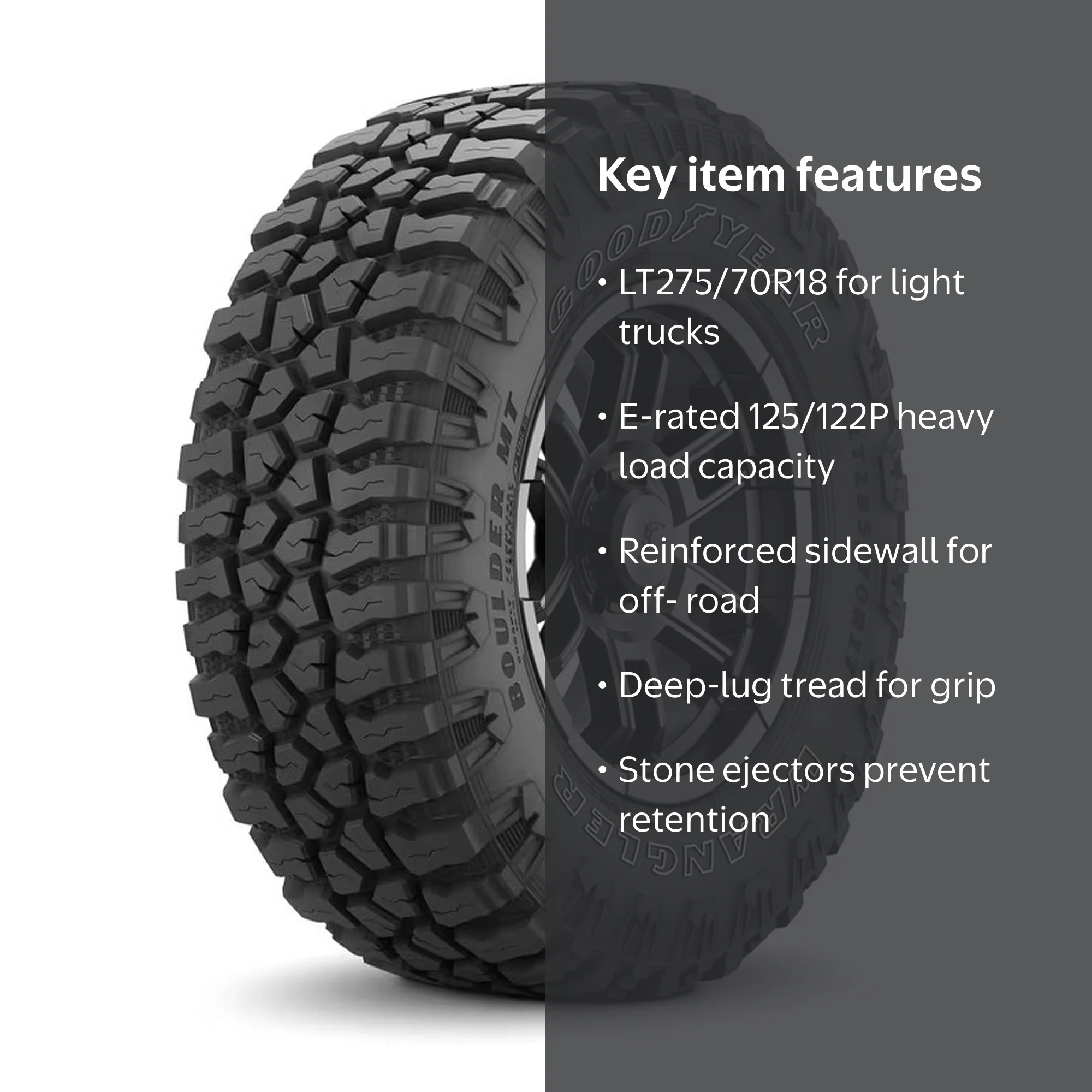 Goodyear Wrangler Boulder MT Mud Terrain LT275/70R18 125/122P E