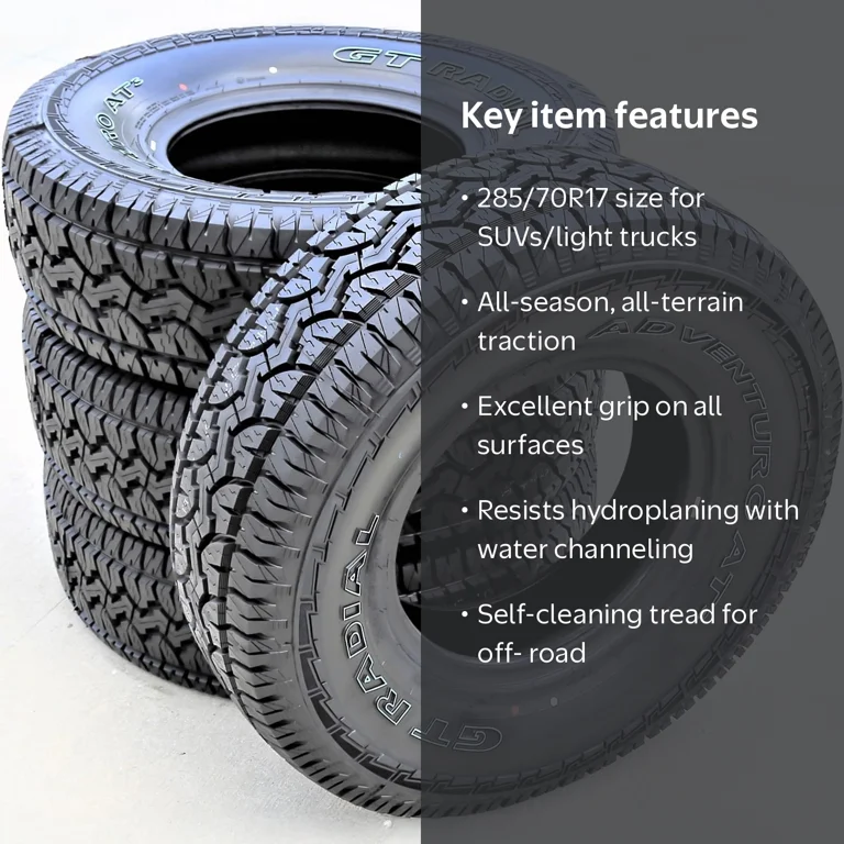 ありー タイヤ③ GT Radial Adventuro AT3 All Terrain Tires 285/70R17 Load E 10 Ply