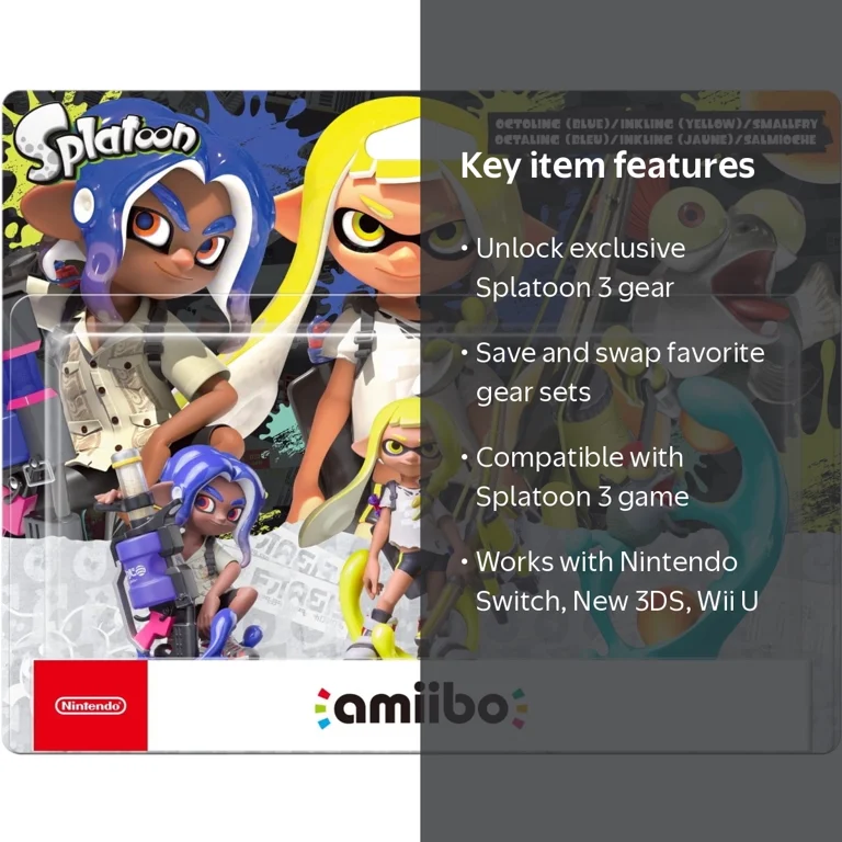 Nintendo, Octoling and Inkling Amiibo 3-Pack, Blue, Smallfry