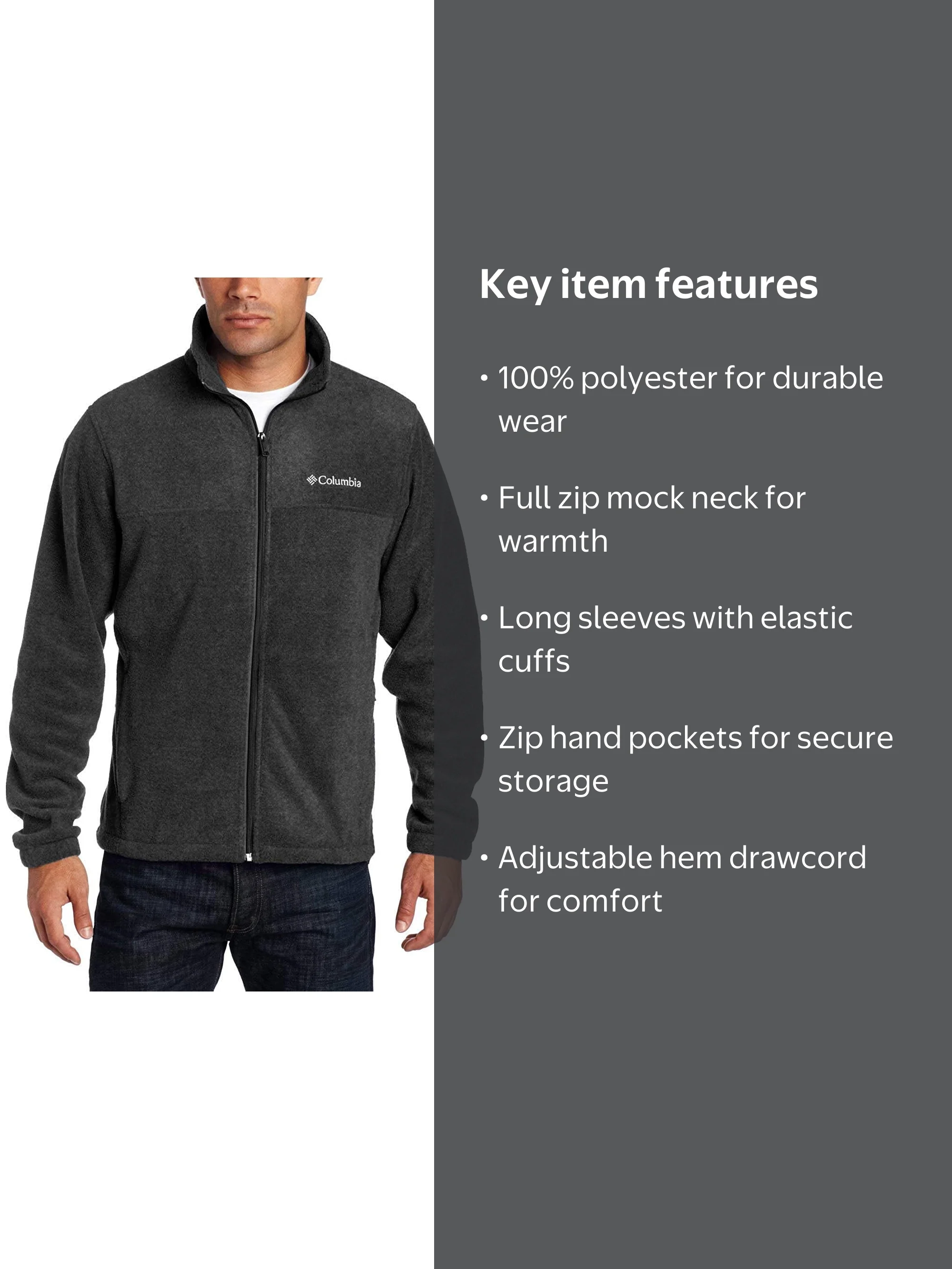 Columbia Men's Granite Mountain Fleece Jacket, Small - Walmart.com