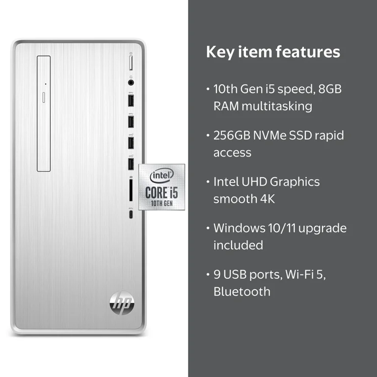 HP, Desktop Tower, i5 8GB 256GB SSD, Windows 10 Home - Walmart.com