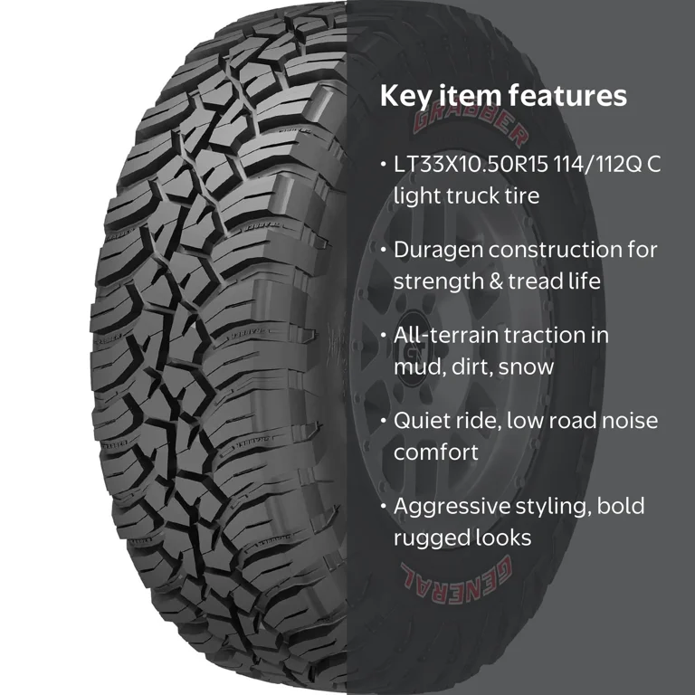 Free Shipping! General Grabber X3 Mud-Trail 33X10.50R15/6 114Q SRL