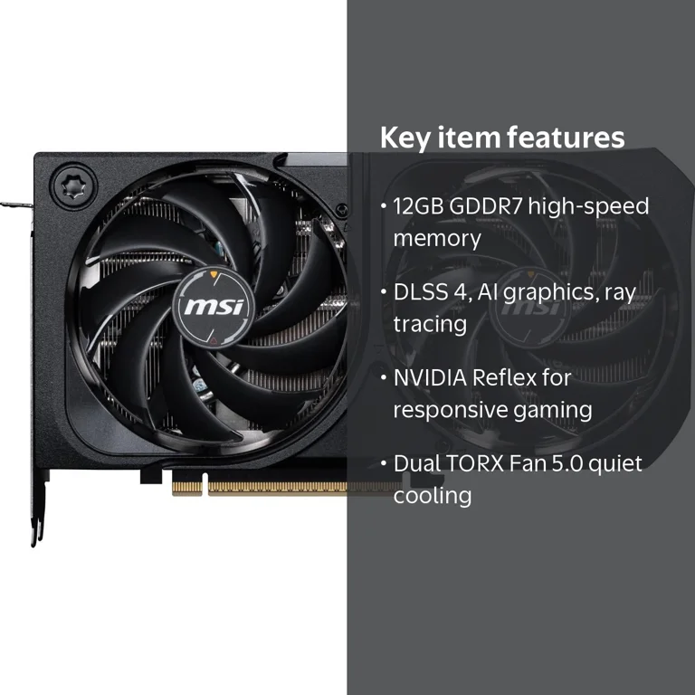 MSI, GeForce RTX 5070 12G Shadow 2X OC Graphics Card, 12GB GDDR7