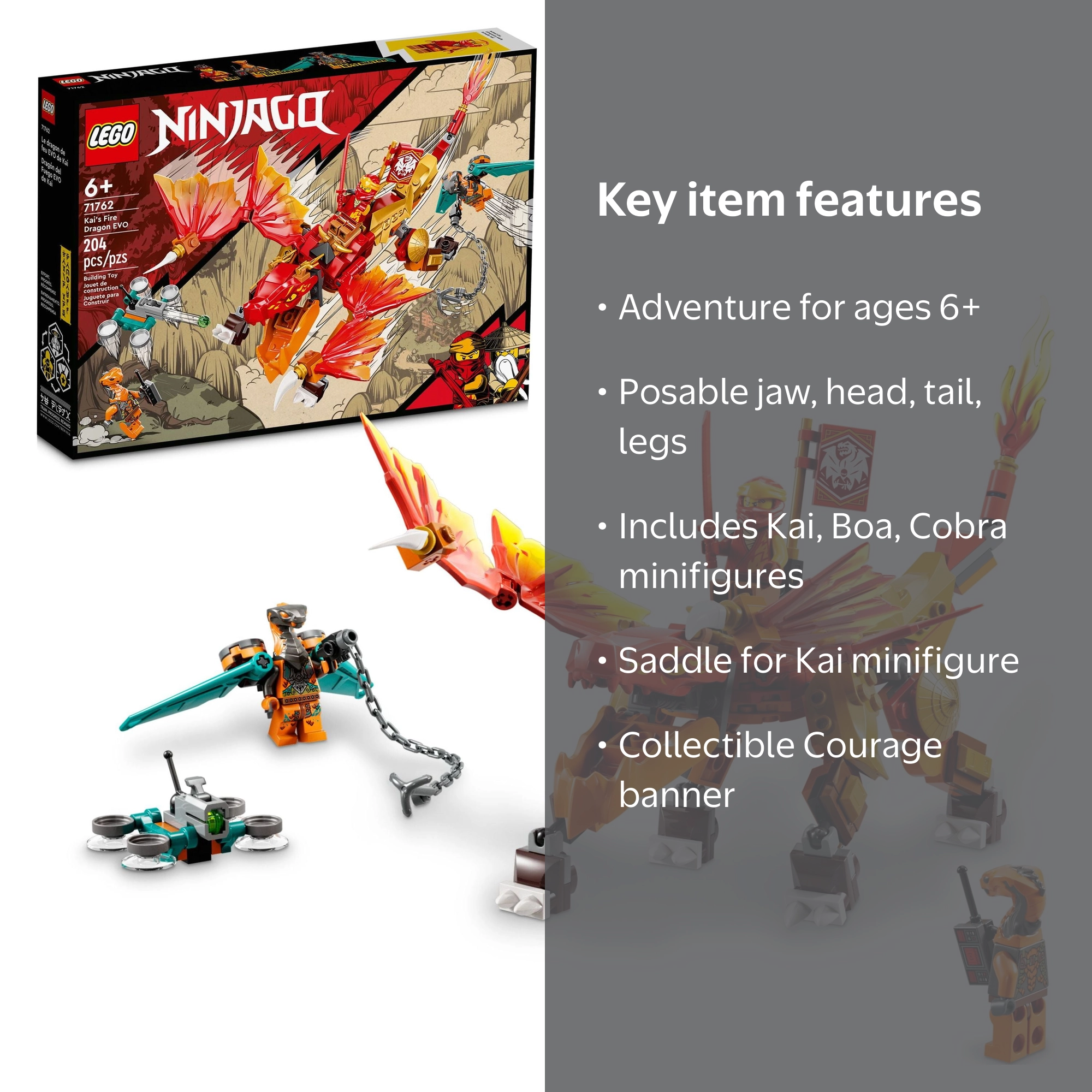 カントク　版画　call to me LEGO Ninjago: Kai's Fire Dragon Evo (71762) 100% Complete with