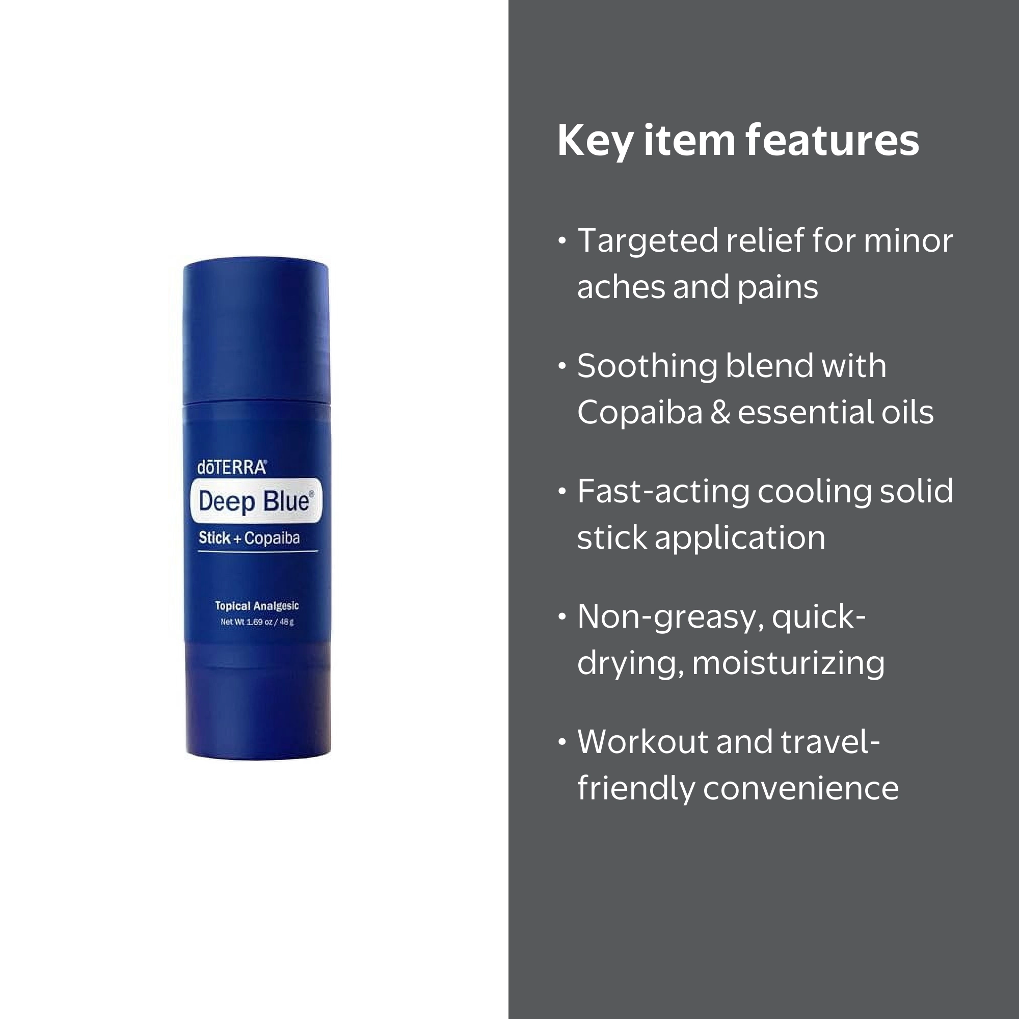 doTERRA Deep Blue Stick, Cooling Relief with Menthol, Camphor, and