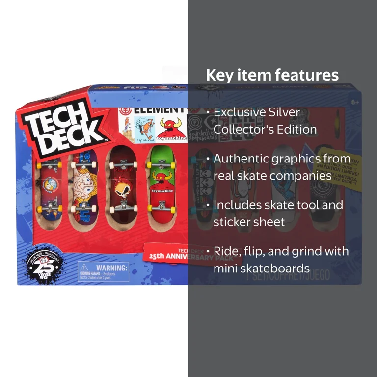 Tech Deck 25th Anniversary 8-Pack Fingerboards with Exclusive