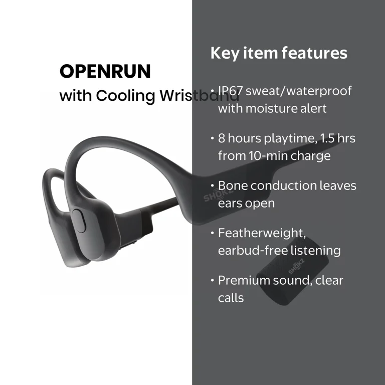 Shokz, OpenRun Bone Conduction Waterproof Bluetooth Headphones