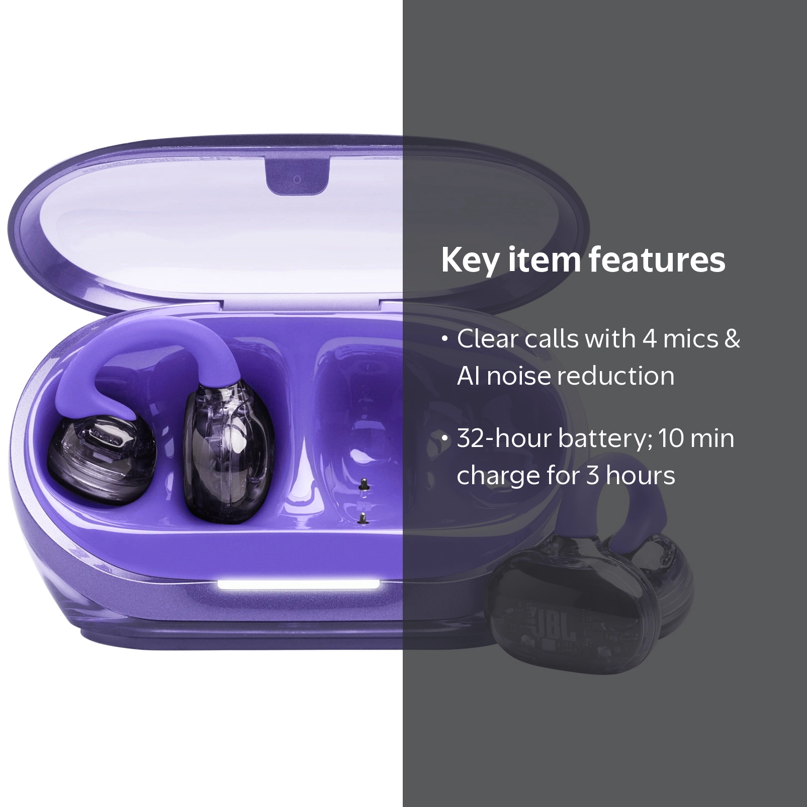 JBL SOUNDGEAR CLIPS ワイヤレスイヤホン パープル JBL Soundgear