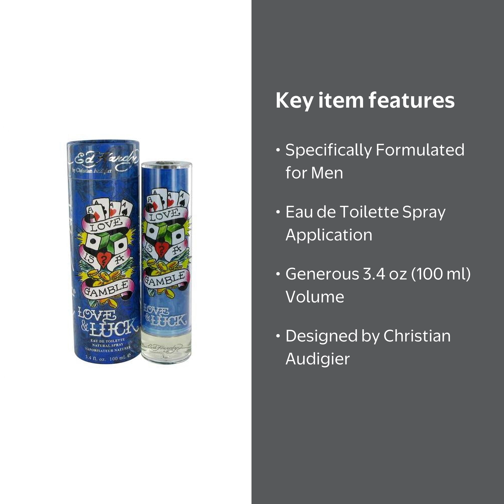 Christian Audigier Ed Hardy Love & Luck for Men, 3.4 oz 100 ml EDT