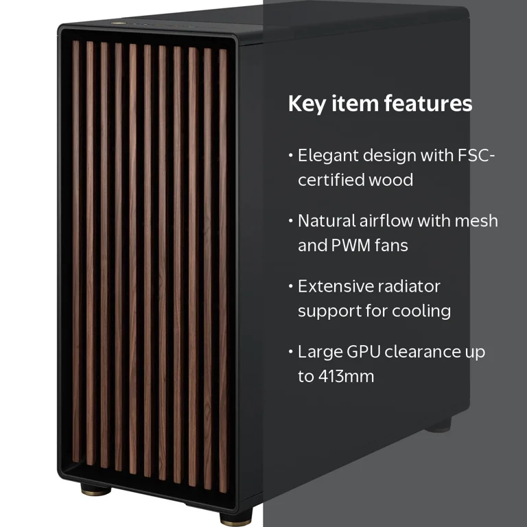 Fractal Design North XL Charcoal Black Chassis with Walnut Front