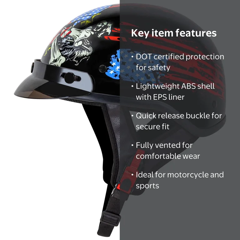 custom half face motorcycle helmets Daytona Helmet - Skull Cap Graphics - Rockin' Reaper | DOT Approved Product Details Slim Line Design Offering A Sleek Retro half face custom Japan