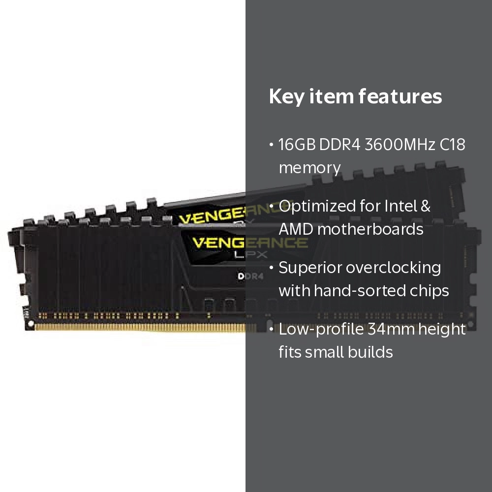 CORSAIR Vengeance LPX 16GB (2 x 8GB) DDR4 3600 PC4 28800 Gaming