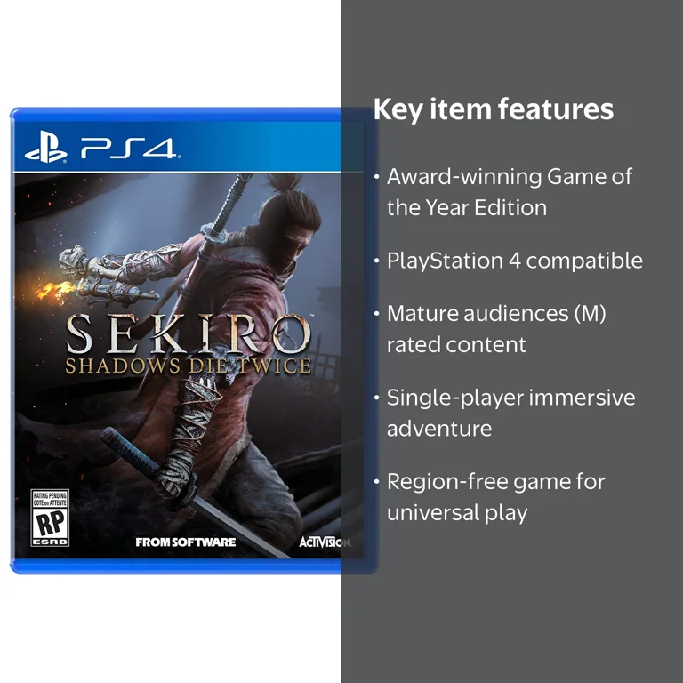Sekiro Shadows Die Twice Game of the Year Edition, PS4 - Walmart.com