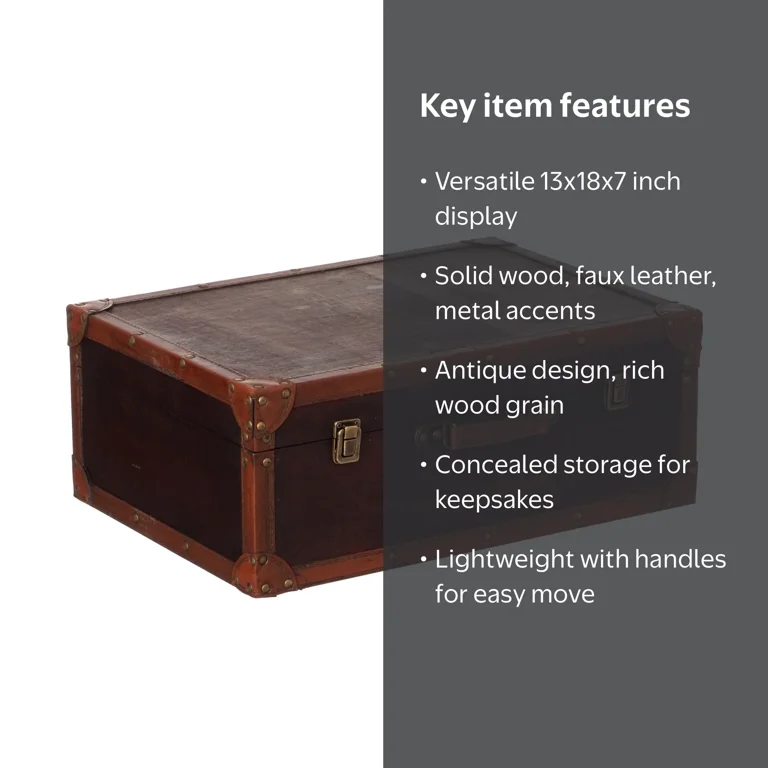 Vintiquewise Vintage-Style Decorative Wooden Display Suitcase Box