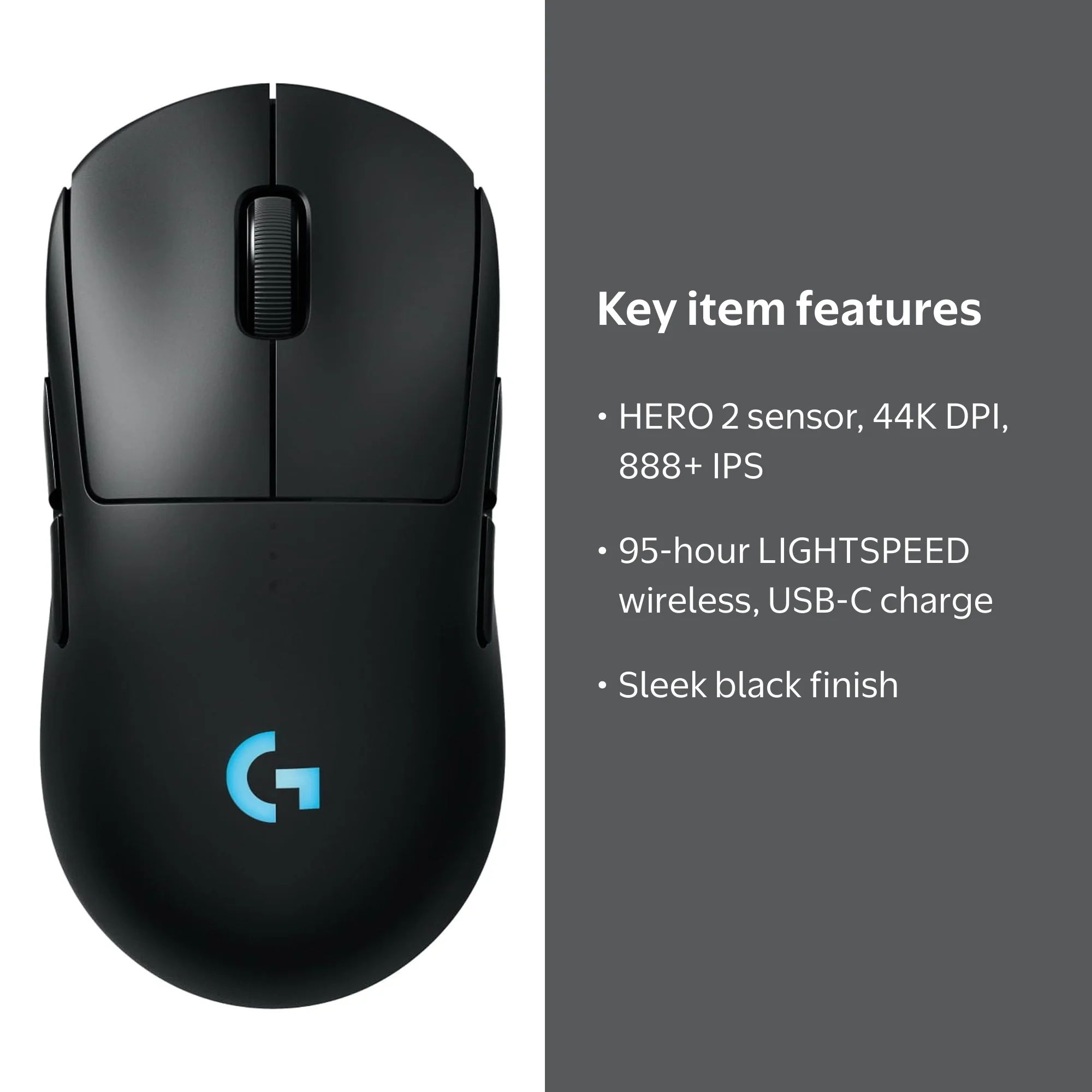 Logitech G PRO 2 Lightspeed Wireless Gaming Mouse, Right- or Left