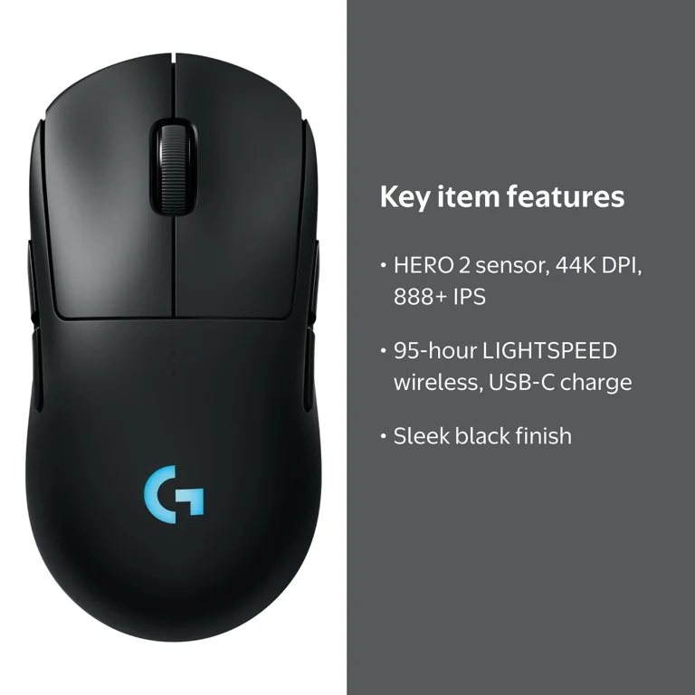 Logitech G PRO 2 Lightspeed Wireless Gaming Mouse, Right- or Left