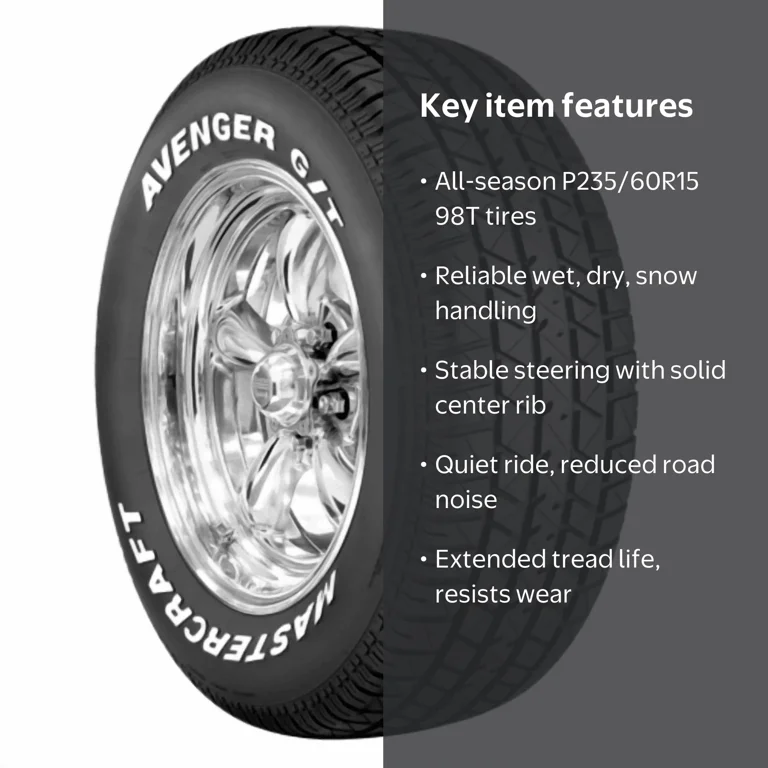 Mastercraft Avenger G/T All-Season Performance Tires, P235/60R15