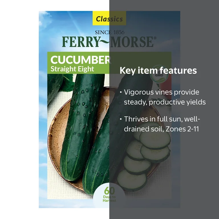 Ferry-Morse Cucumber Straight Eight Annual Vegetable Seeds 820MG