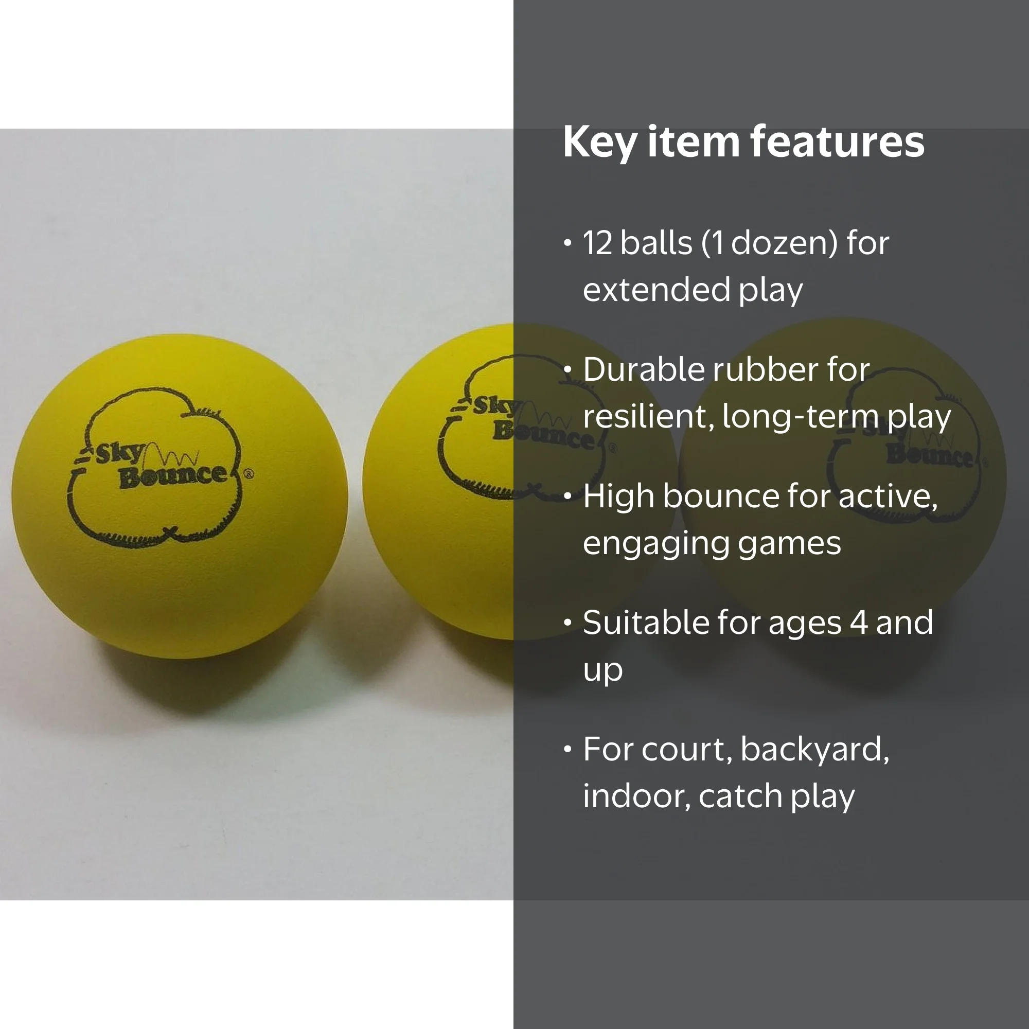 SKY BOUNCE Yellow Handball Set Of 12 (1 Dozen) - Walmart.com