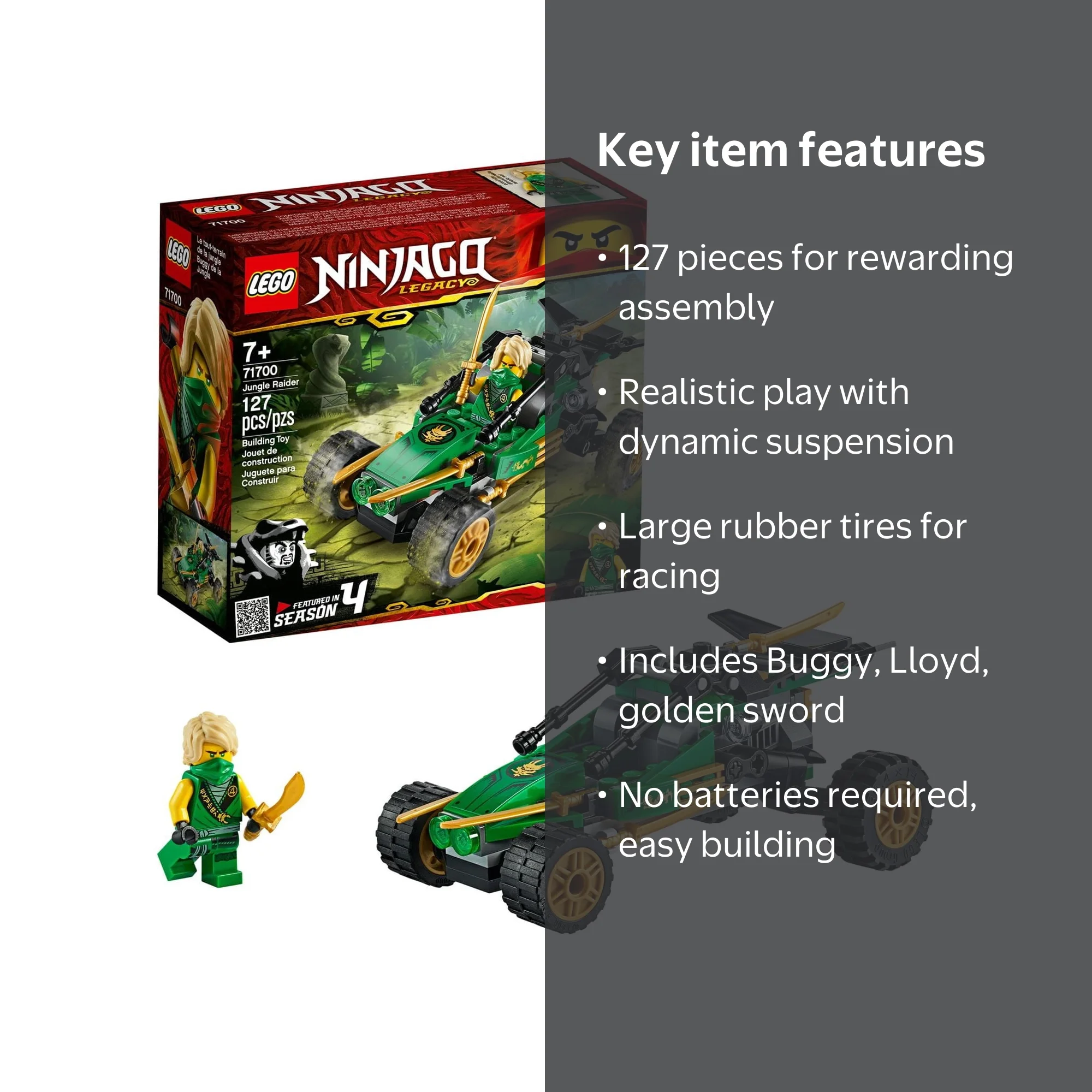 LEGO, NINJAGO Legacy Jungle Raider Toy Buggy Building Kit, 71700