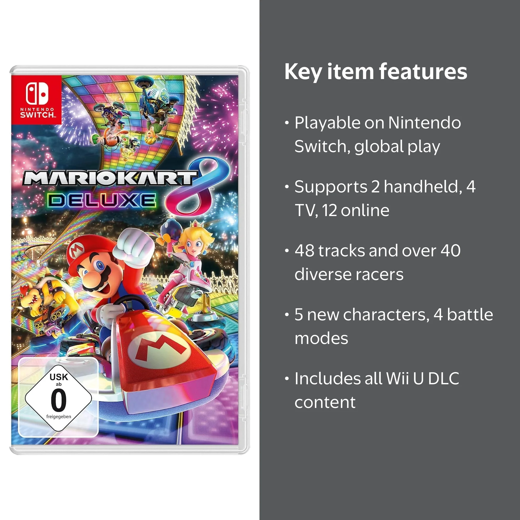 Nintendo Mario Kart 8 Deluxe, 48 Tracks, 12-Player Online