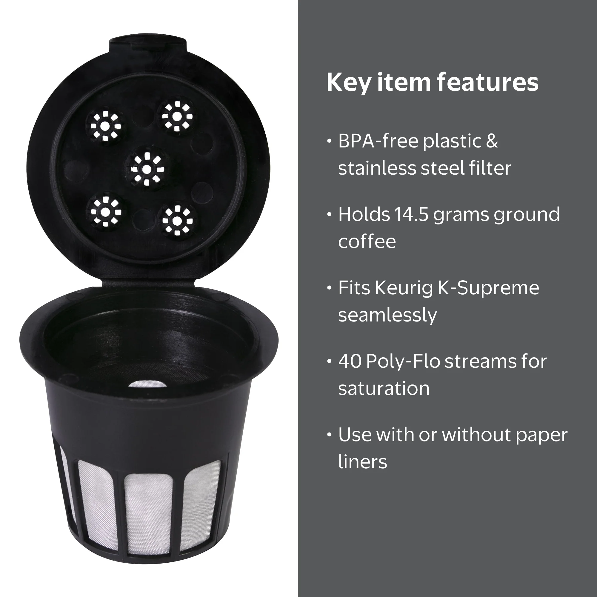Perfect POD Reusable K Cup for Keurig K-Supreme Plus, Multistream