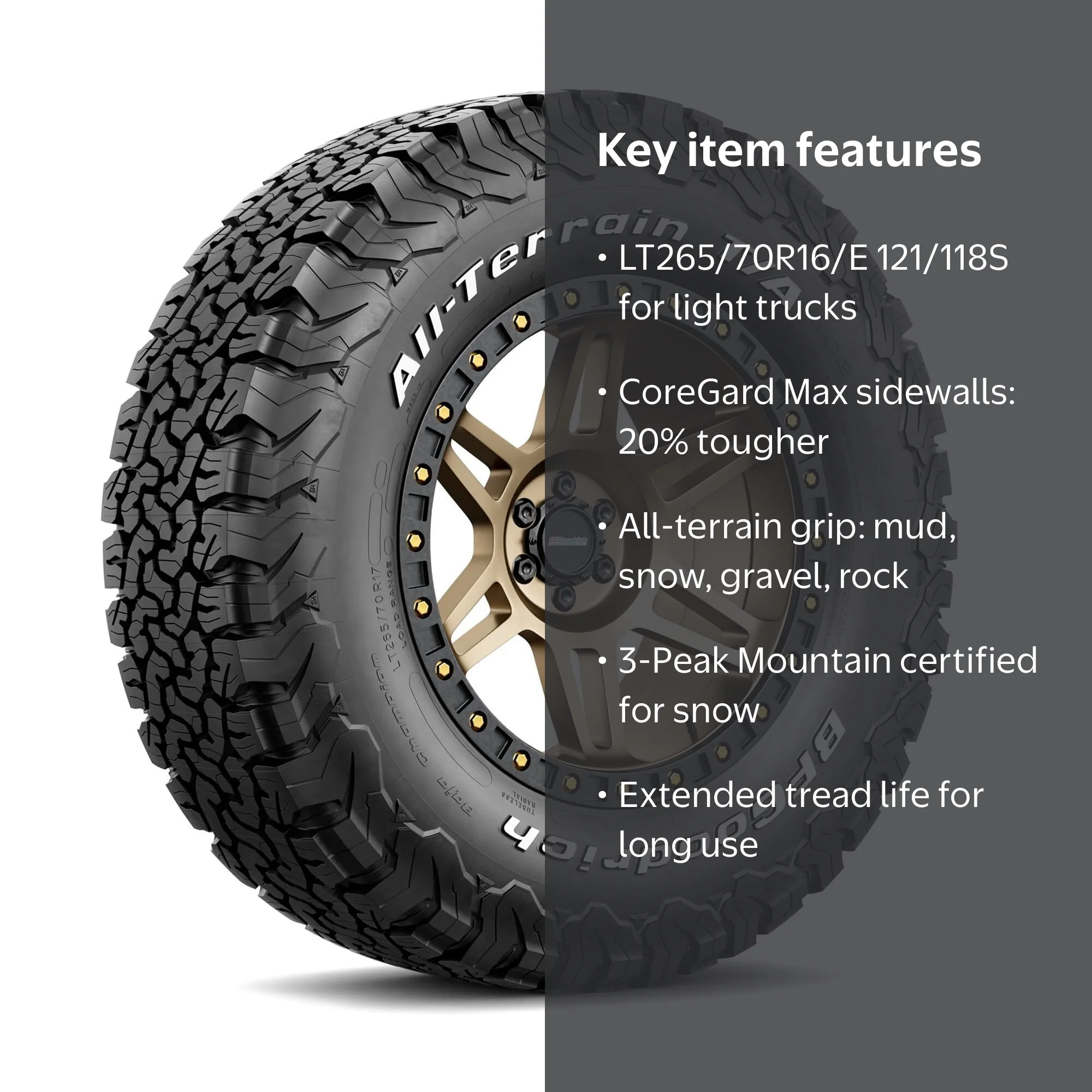BFGoodrich All-Terrain T/A KO2 All-Season LT265/70R16/E 121/118S