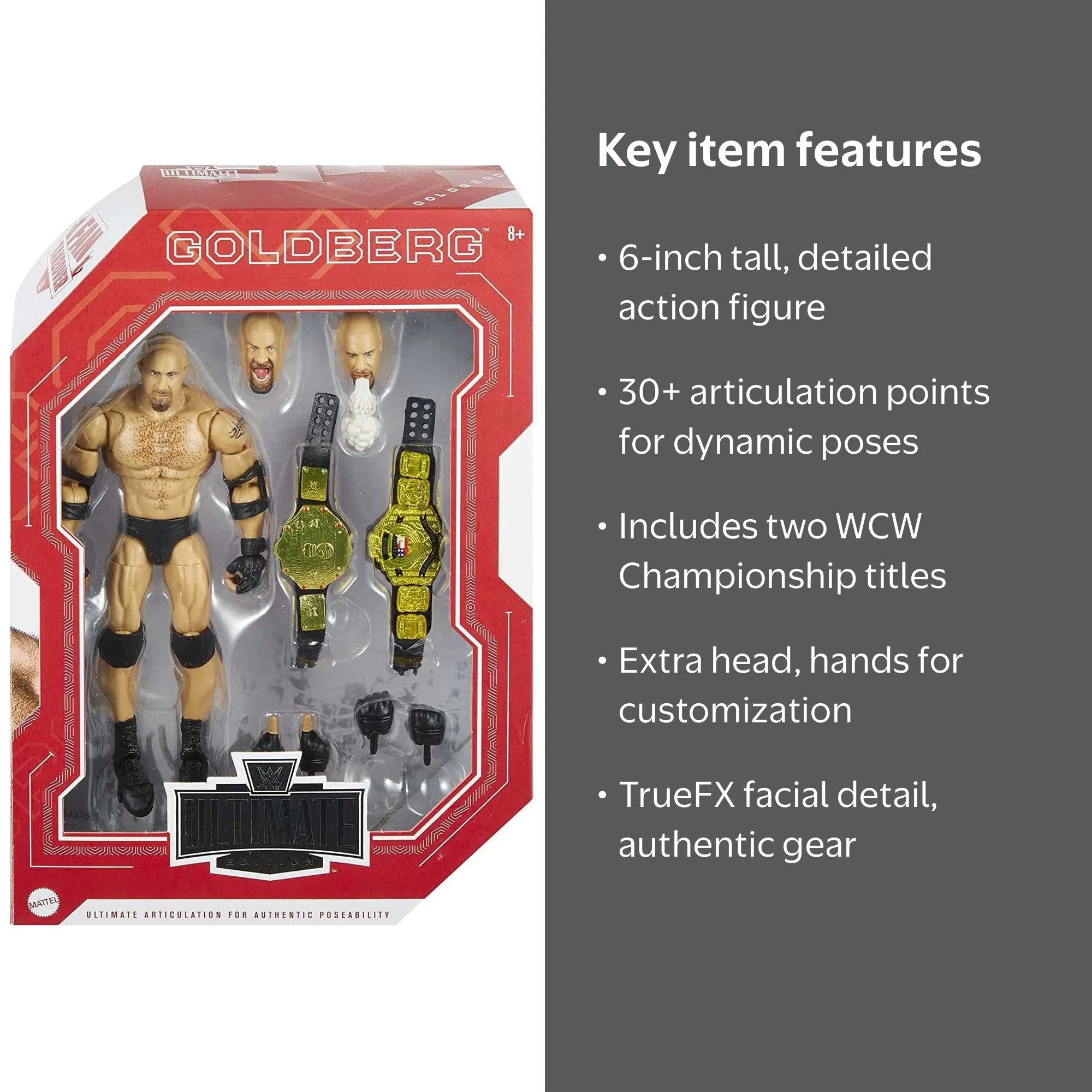 WWE Ultimate Edition Goldberg Action Figure with WCW Championships