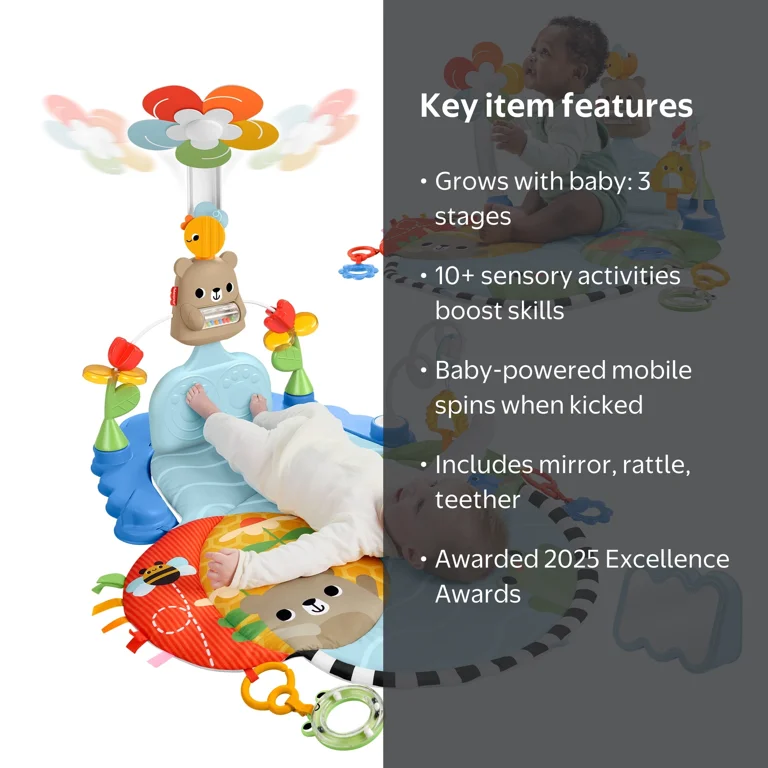 Fisher-Price 3-in-1 Kick & Sway Activity Gym, Baby Play Mat
