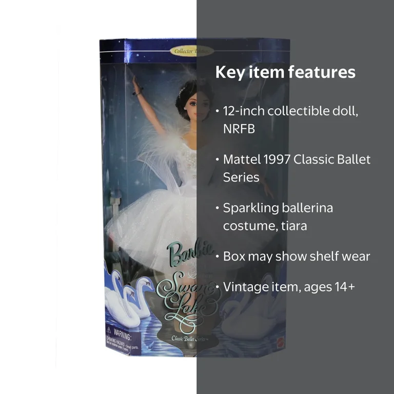Barbie Swan Lake Classic Ballet Series 1997, Swan Queen Doll, NRFB
