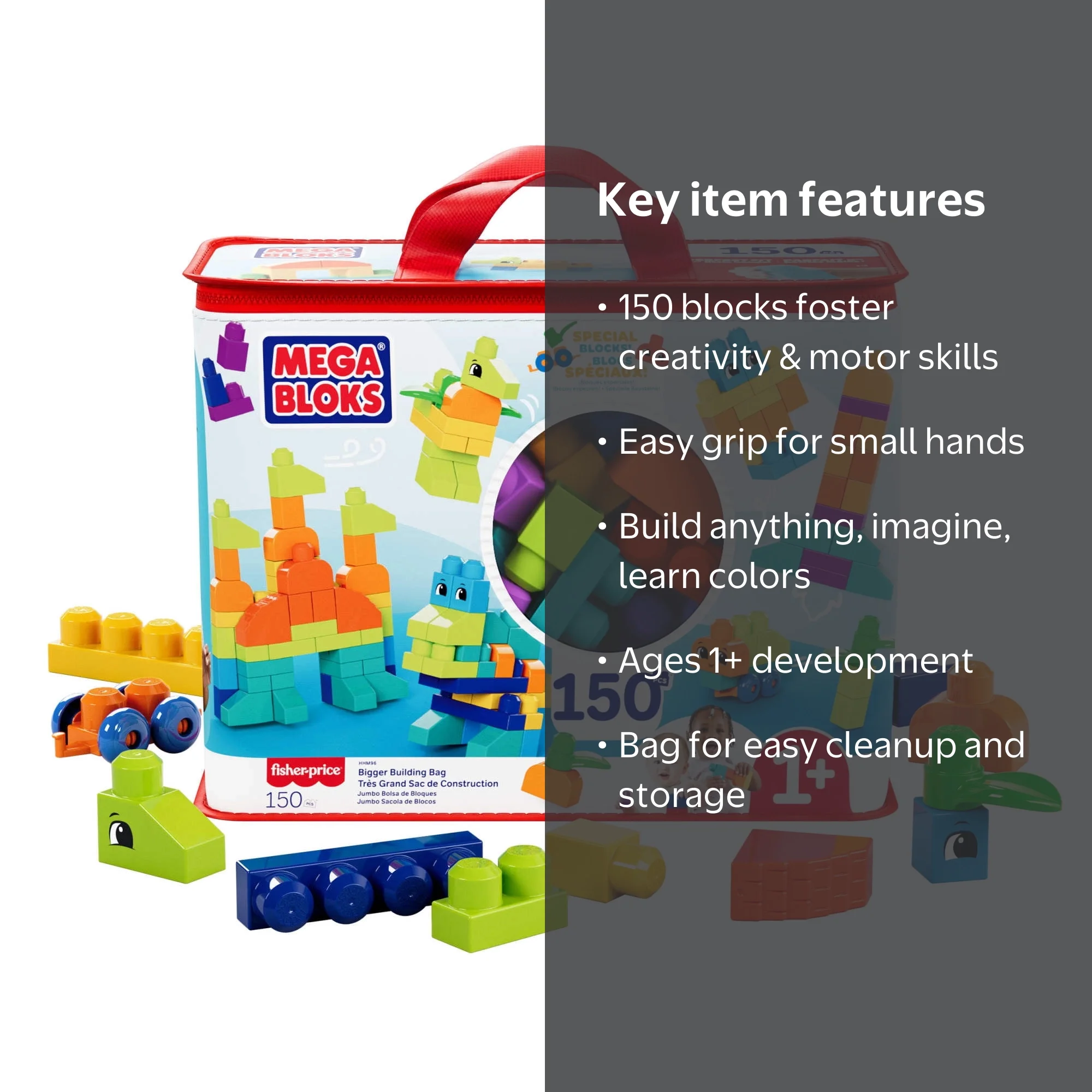 Jeu de construction Mega Bloks First builders Sac 60 blocs Medium Classique - Autres jeux de construction - Achat & prix Jeu de construction Mega Bloks First builders Sac 60 blocs Medium Classique - Autres jeux de construction - Achat & prix